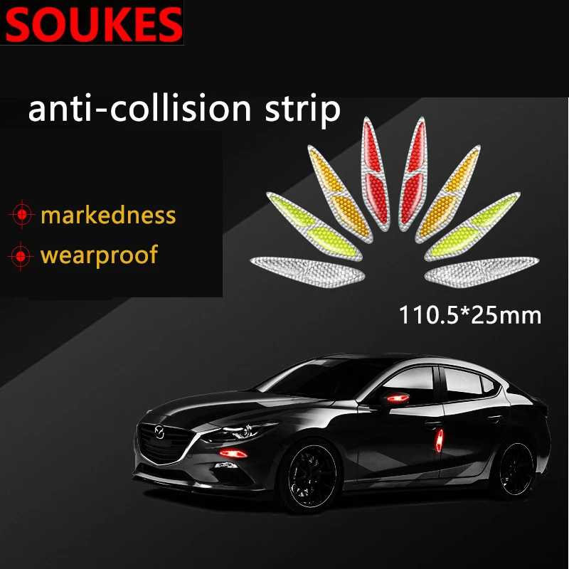 2 шт. двери автомобиля Светоотражающая ппредупреждение о безопасности наклейки