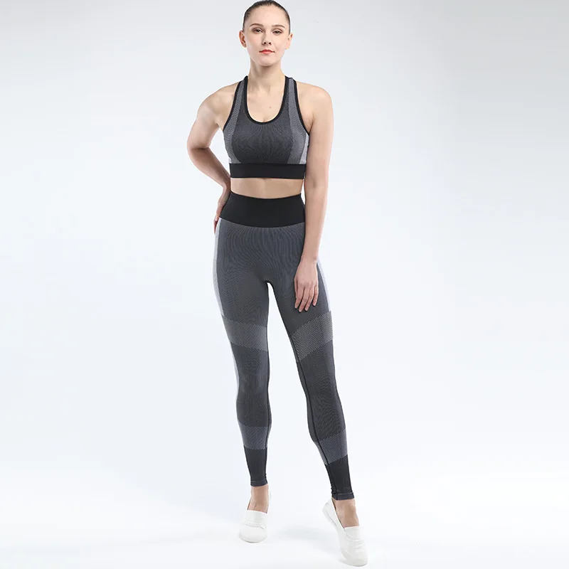 Высококачественный комплект из 2 предметов для тренировок Женский бесшовный