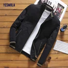 Осенние мужские куртки YESMOLA, бейсбольная куртка с воротником-стойкой, мужская повседневная куртка, модные бейсбольные куртки в стиле хип-хоп, уличная одежда