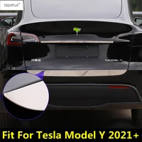 rear trunk gate tail door overlay strip decoration cover trim for tesla model y 2021 2022 stainless steel accessories exterior