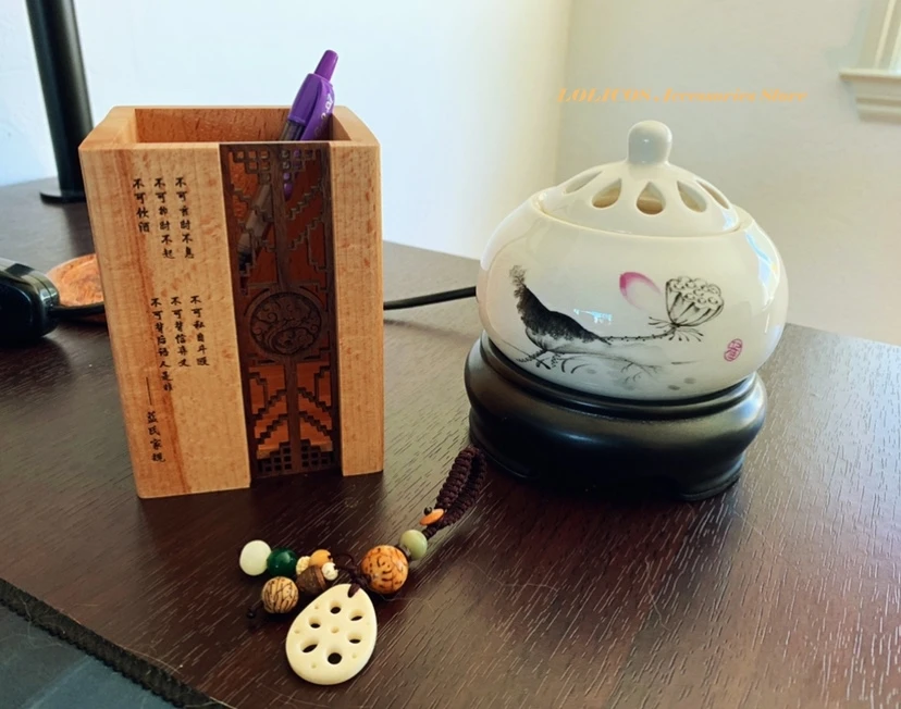 

Anime Mo Dao Zu Shi Wei Wu Xian Lan Wang Ji Wood Brush Pot Creative Office Learning Pencil Vase Pen Container Gifts Cosplay