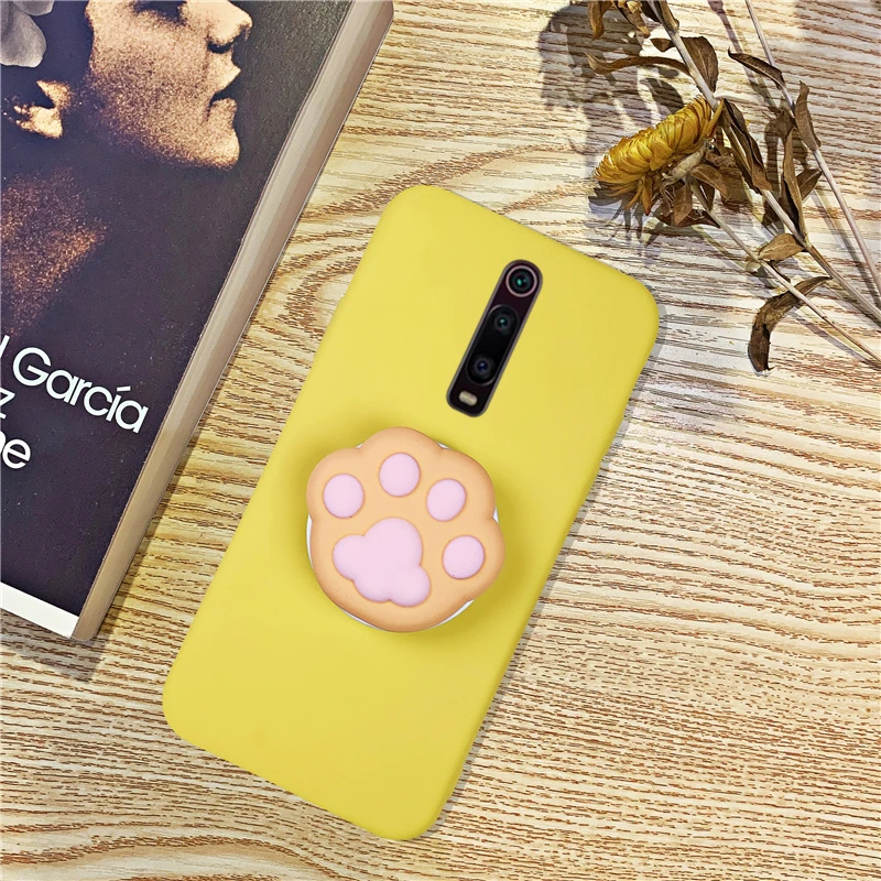 Силиконовый чехол-держатель для телефона с рисунком для Xiao mi Red mi K20 mi 9 T, милые чехлы-подставки для девочек, Матовая оболочка для Red mi K20 Pro mi 9T Pro