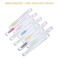10pcs colorful rhinestone pipe eyelash brushes false lash curler brush applicator eyebrow spoolers comb random color makeup tool