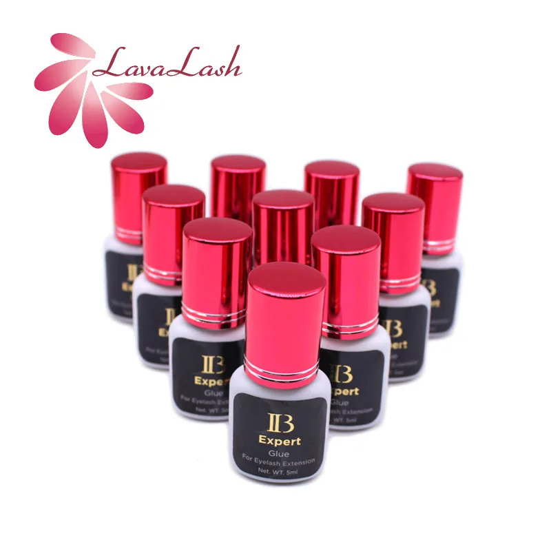 10 Bottles Original Korea IB Ibeauty Expert Glue Black Lash Lift Duration 5-6 Weeks Wine Red Cap 5ml For Eyelash Extensions