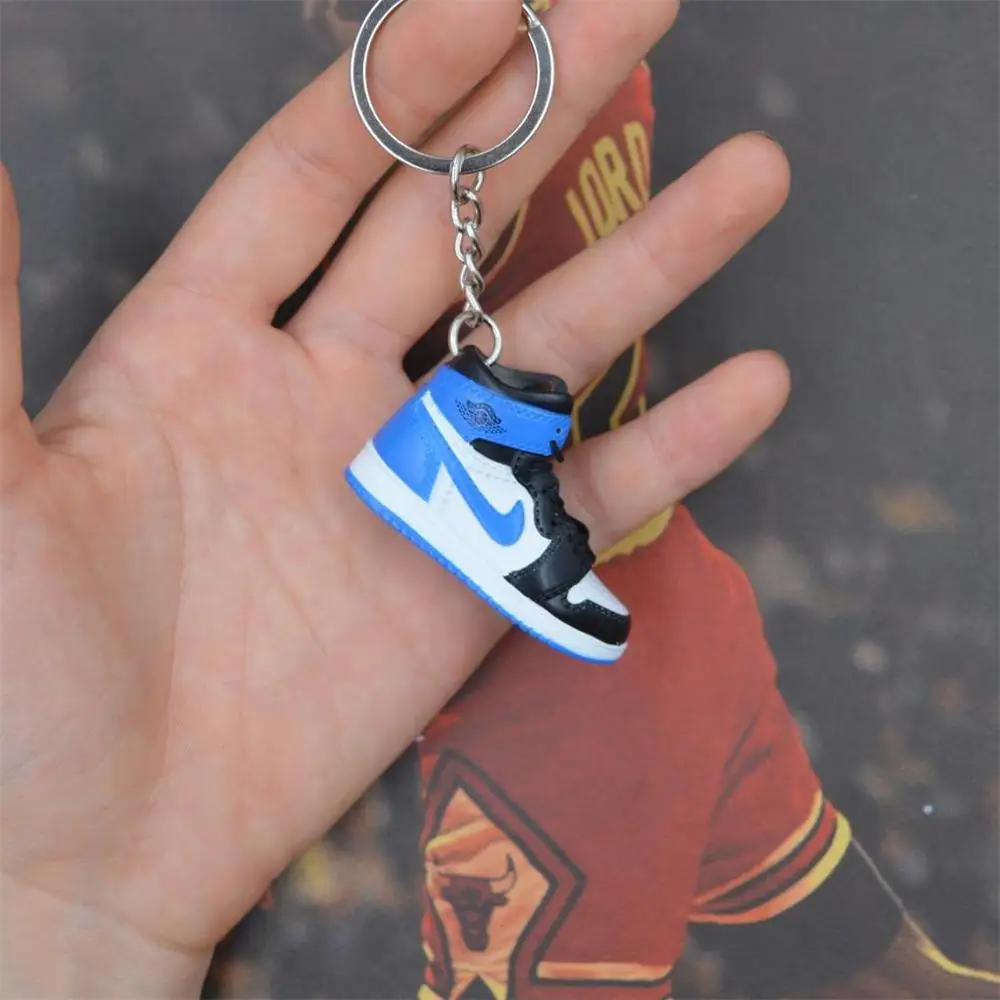 one shoe keychain Дропшиппинг aj1 offwhite Chicago Unc брелок в виде кроссовка Air Jordan 1 3D мини-кроссовки, закрытая спортивная обувь брелок в виде кроссовка s - Цвет: one shoe keychain