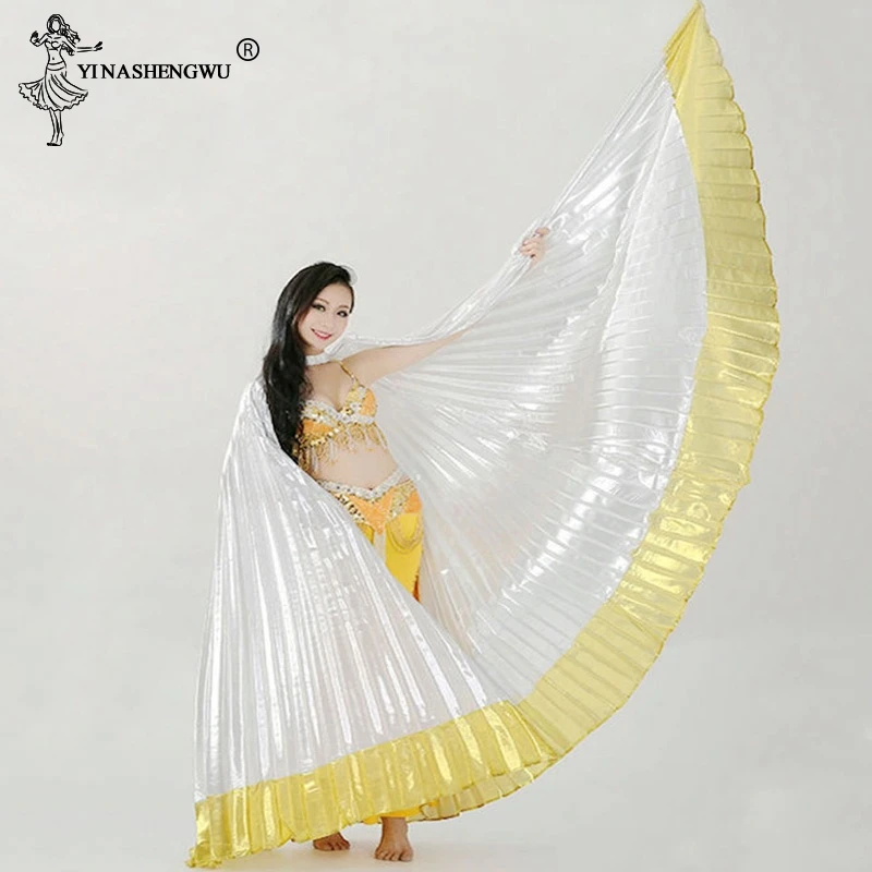 

Belly Dance Isis Wings Belly Dance Accessory Bollywood Oriental Egypt Egyptian Wings Costume Adult Women Gold(Without Sticks)