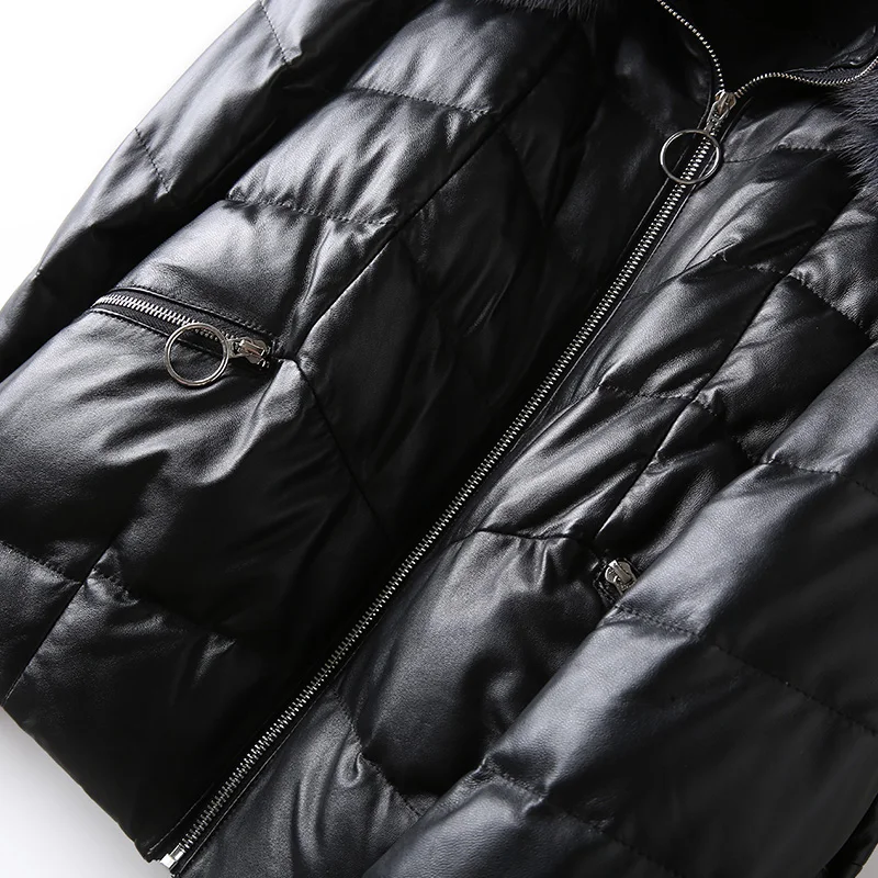 Женское меховое пальто женская осенне зимняя куртка из натуральной кожи одежда