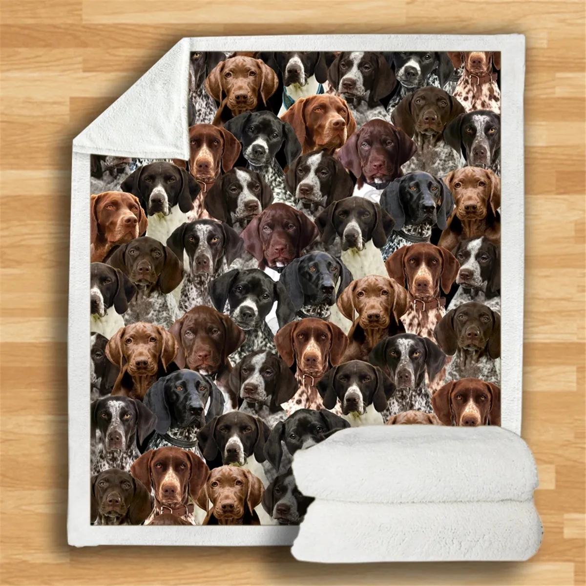 

You Will Have A Bunch Of German Shorthaired Pointers Sherpa Blanket 3D Printed Fleece Blanket on Bed Home Textiles Dreamlike