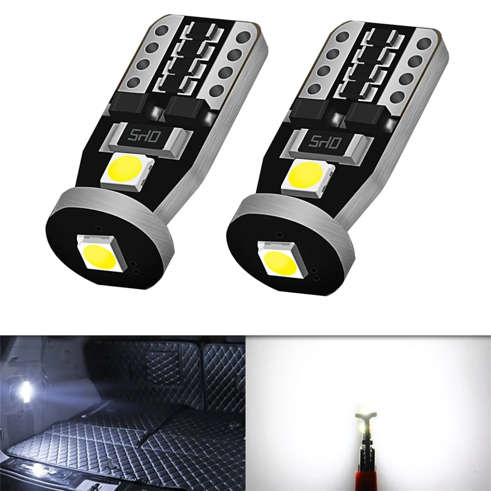 

2x T10T 3030 3SMD Car Led Interior Reading Dome W5W Reverse Lamp License Plate Light Brake Trunk Bulb 12V Signal Lights Styling