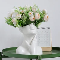 hot modern minimalist nordic hydroponic human body flower vase white ceramic planter indoor plant pot home decoration wholesale