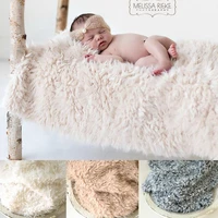 80cm soft faux fur rug blanket for newborn photography props backdrop baby posing shoot photo basket stuffer studio accessories