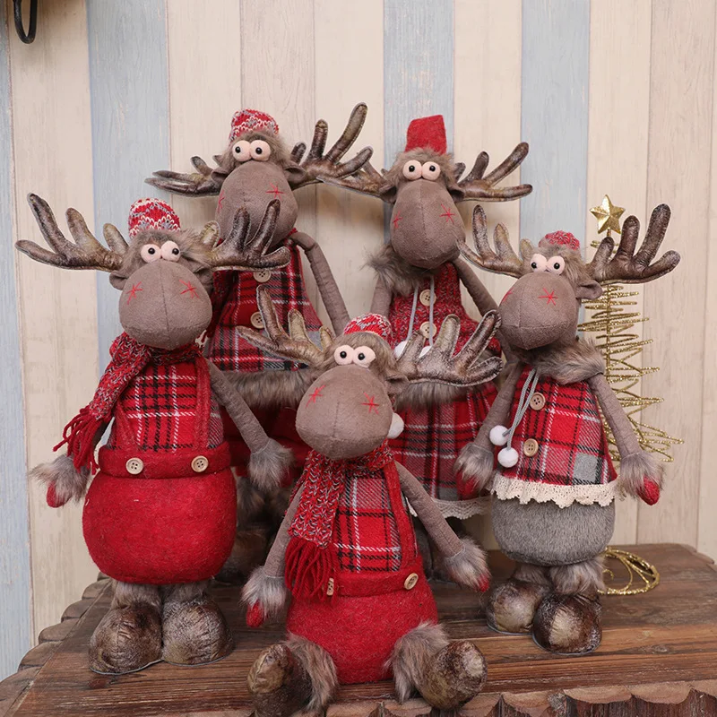 

2022 cute creative elk snowman old man front desk doll christmas decoration window table room decoration holiday gift navidad