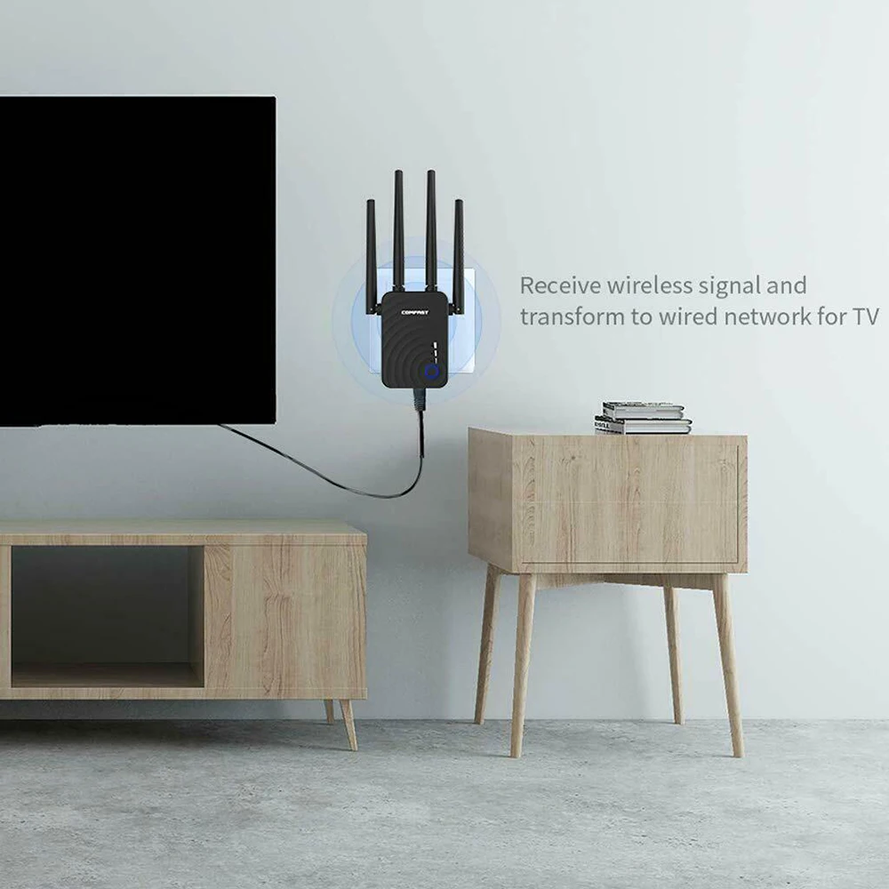 Comfast 1200 Мбит/с беспроводной Wifi расширитель Wifi ретранслятор/маршрутизатор двухдиапазонный 2,4 и 5,8 ГГц 4 Wi fi антенна большой дальности усилитель сигнала