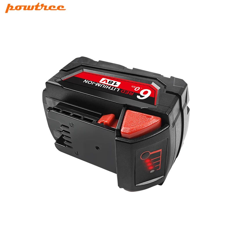 Powtree для Milwaukee 6000mAh 18V M18 электроинструменты литий ионная батарея замены 48 11 1840 1815