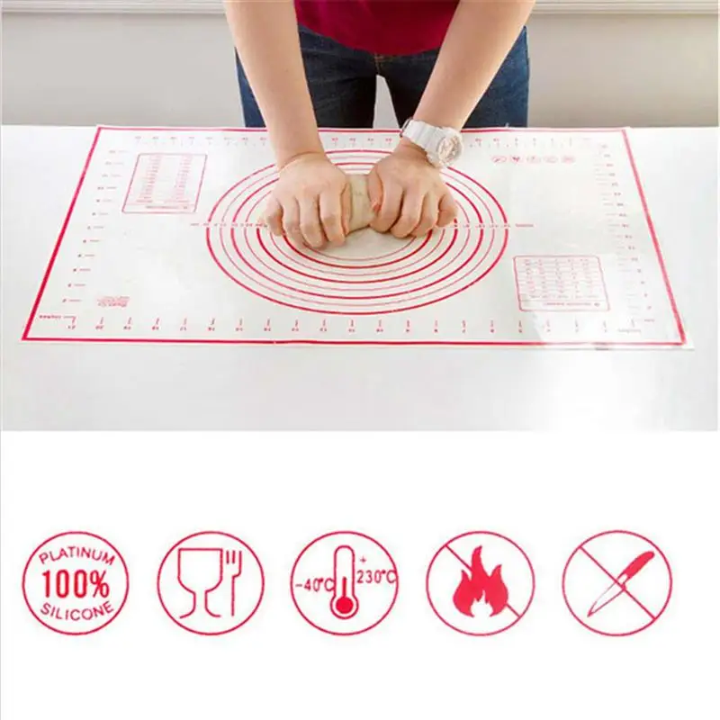 Антипригарный коврик для выпечки раскатывания теста лист со шкалой пищевого