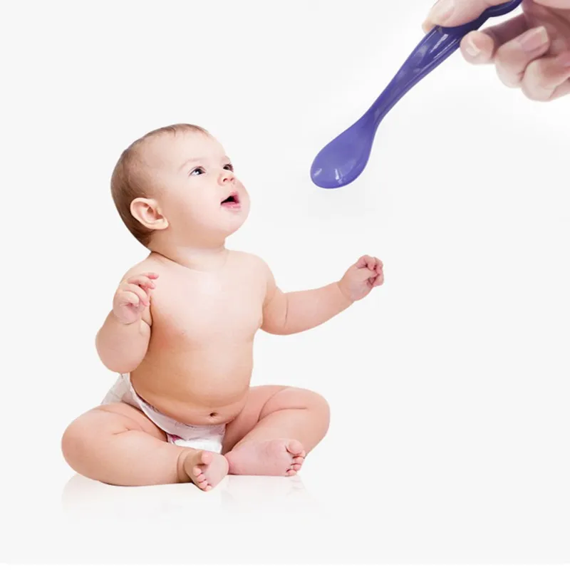 PP материал ложка для кормления ребенка изменение температуры Цвет Безопасность