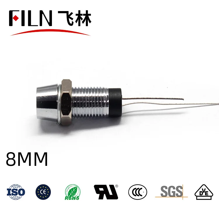 FILN YUEQING Concave head 8mm 12v 24v 110v 220v metal led indicator light kitchen equipment signal lamp without wire | Освещение