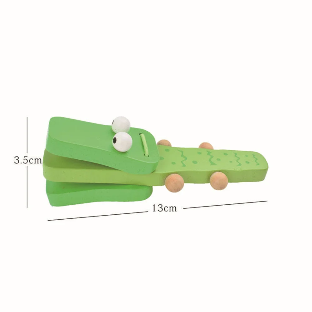 

Cartoon Crocodile Castanets Toys Wooden Animal Castanets Toys Children Percussion Musical Toys (Green)