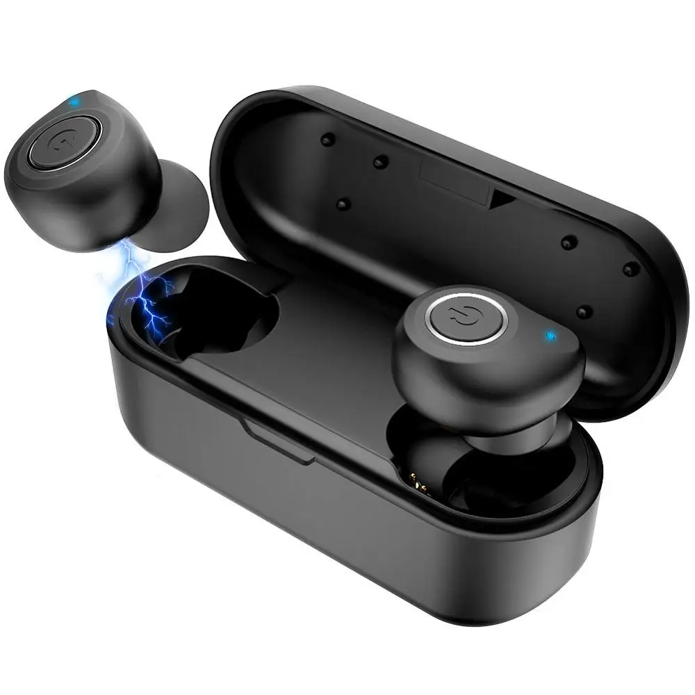 TWS V11 Bluetooth наушники 5,0 настоящие беспроводные бинауральные наушники стерео наушники с шумоподавлением водонепроницаемые наушники-вкладыши - Цвет: Black