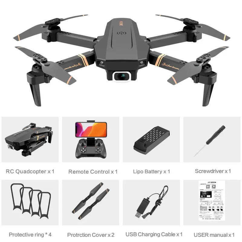 V4 4K RC Drone с HD 1080P Широкий формат Камера складной Квадрокоптер WI FI FPV удержания