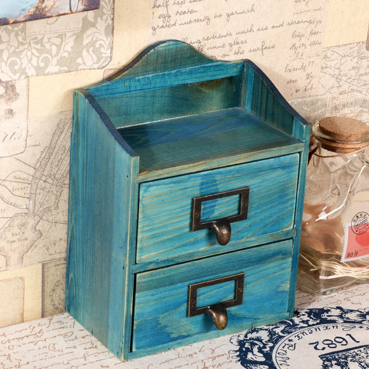 Ретро деревянный ящик для хранения ювелирных изделий настольный офисный