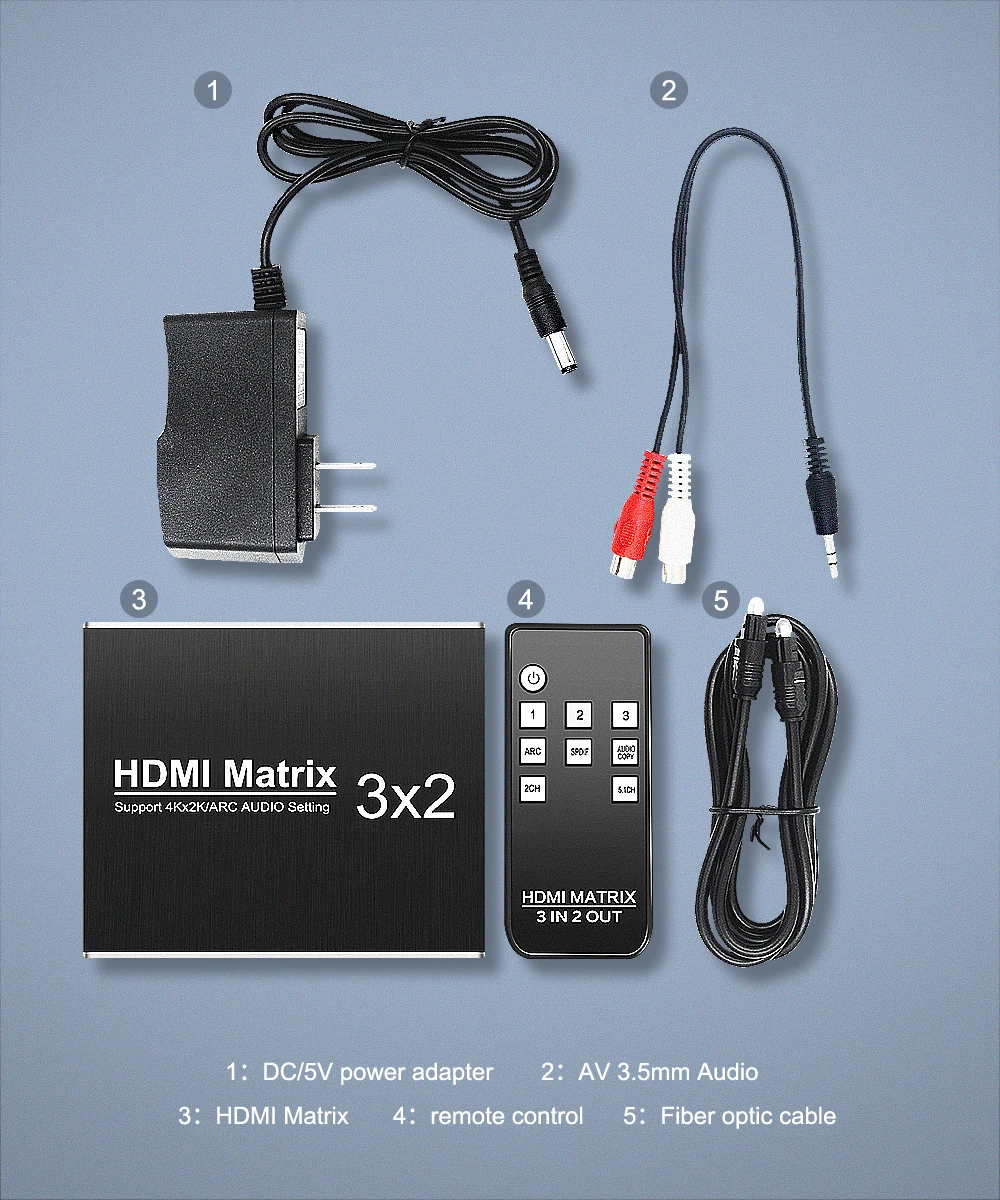 4k 60Hz HDMI матрица 3 в 2 Выход HDMI переключатель 2,0 HDR 3x2 аудио экстрактор ARC для xbox HDTV PS3 PS4 проектор разветвитель концентратор