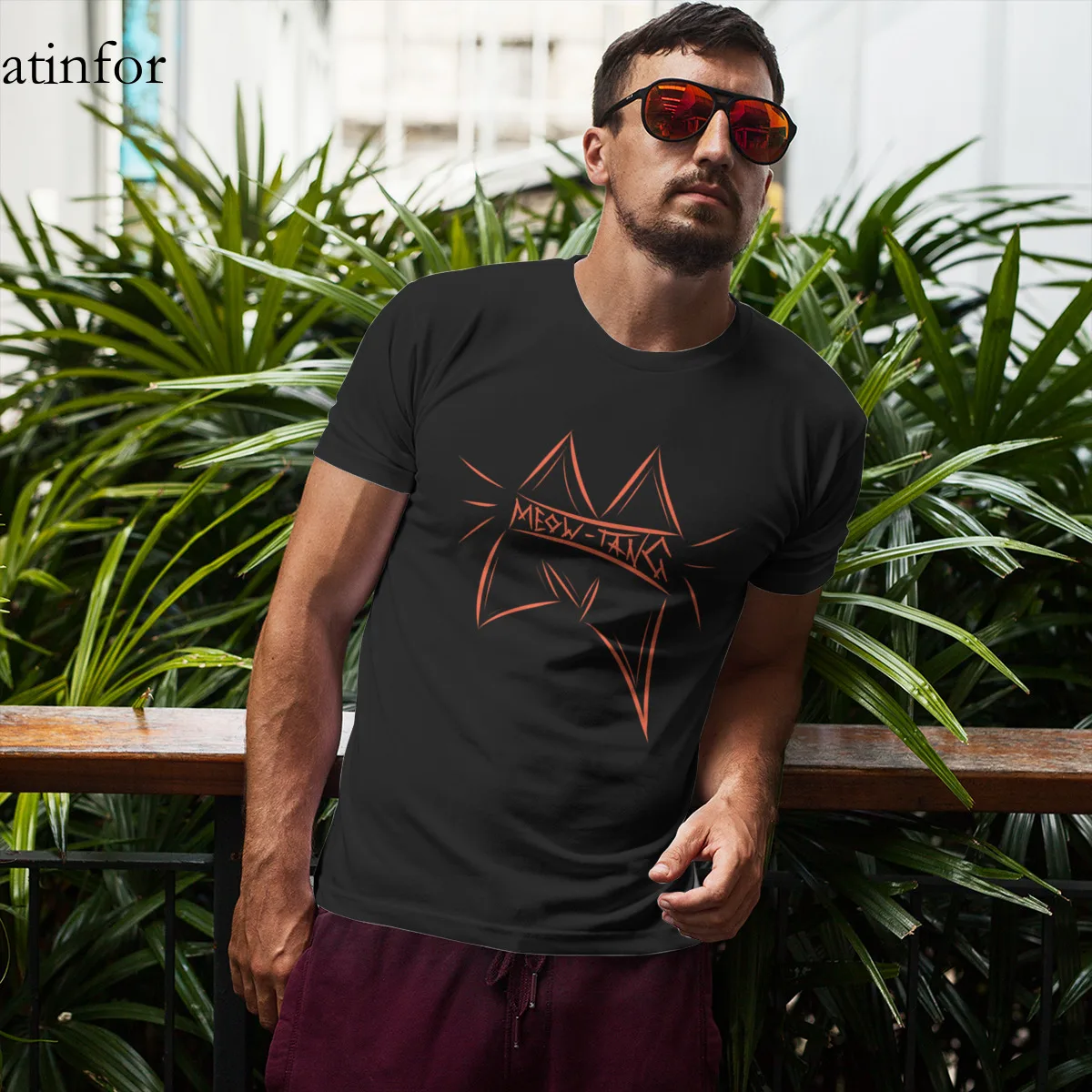 

Meow-Tang Couples Streetwear Short Sleeve Groot JapaneseStyle Men's T-Shirts 108655