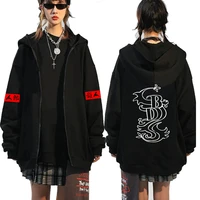 tokyo revengers black dragon zipper hoodie manga print winter autumn spring casual jacket sweatshirt
