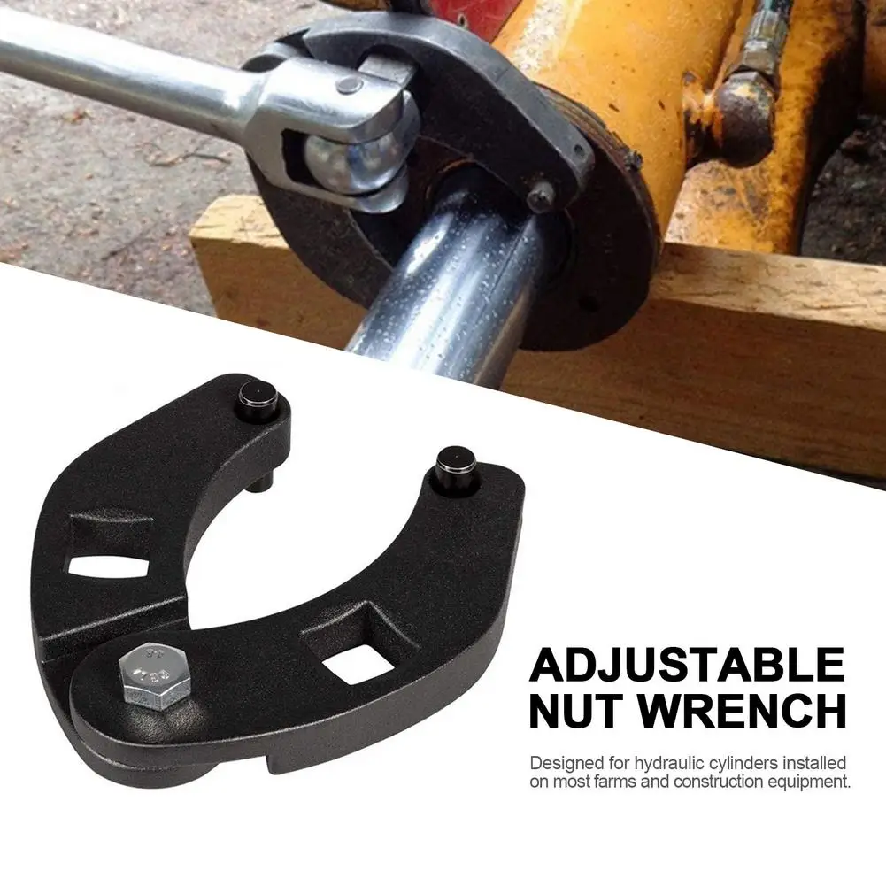 

Adjustable Gland Nut Wrench Reversible Farm And Construction Tool Spanner Repair Tool Hydraulic Cylinders Nut Wrench