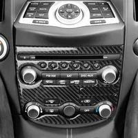carbon fiber sticker center console navigation radio button panel cover trim set for nissan 370z z34 2009 2020 car accessories