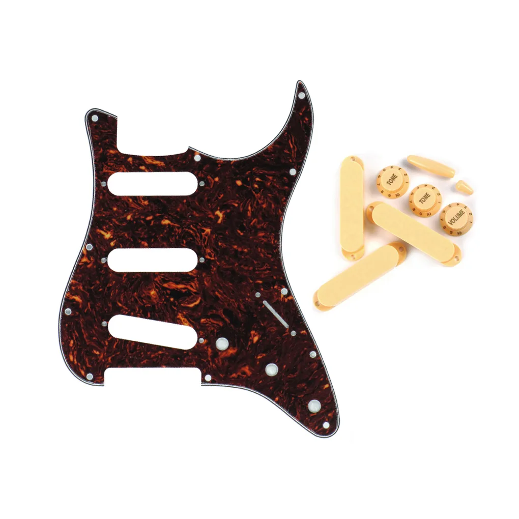 Новый набор из 11 отверстий SSS Strat Pickguard закрытые крышки пикапа 2T1V ручки