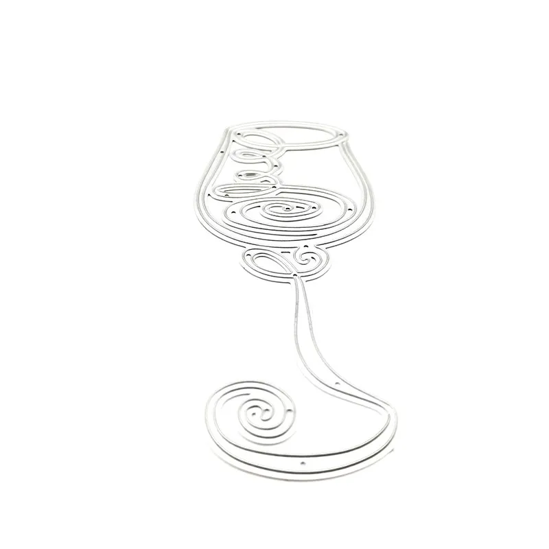 

2021 New Romantic wine glass Metal Cutting Dies Stencil Die Cut Scrapbooking Craft Stamps