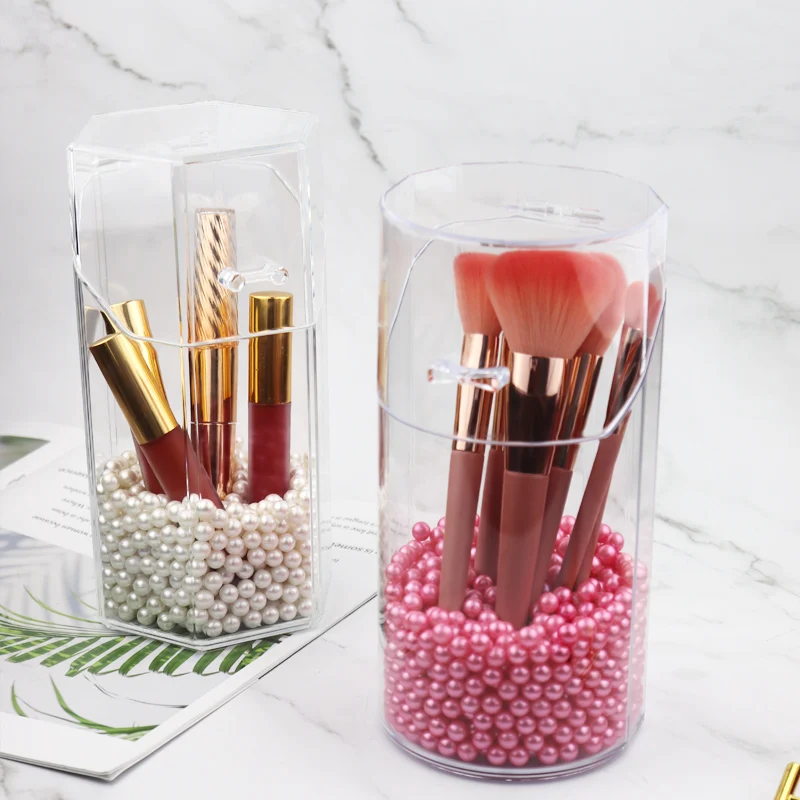 

Acrylic Makeup Brush Holder Makeup Organizer Cosmetic Holder Lipstick Pencil Storage Container Transparent Storage Box Holder