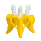 Детский Прорезыватель для зубов в виде бананов, без бисфенола А, из пищевого силикона, Прорезыватель для фруктов для младенцев, детская зубная щетка, жевательные игрушки
