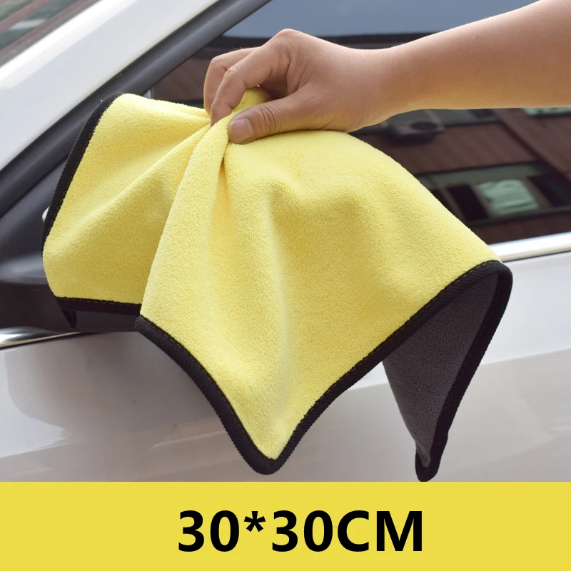 

2Pcs Car Wash Microfiber Towel Car Cleaning Drying Cloth Edging Car Care Cloth Detail Car Wash Towel 30x30cm Car Wash Tools