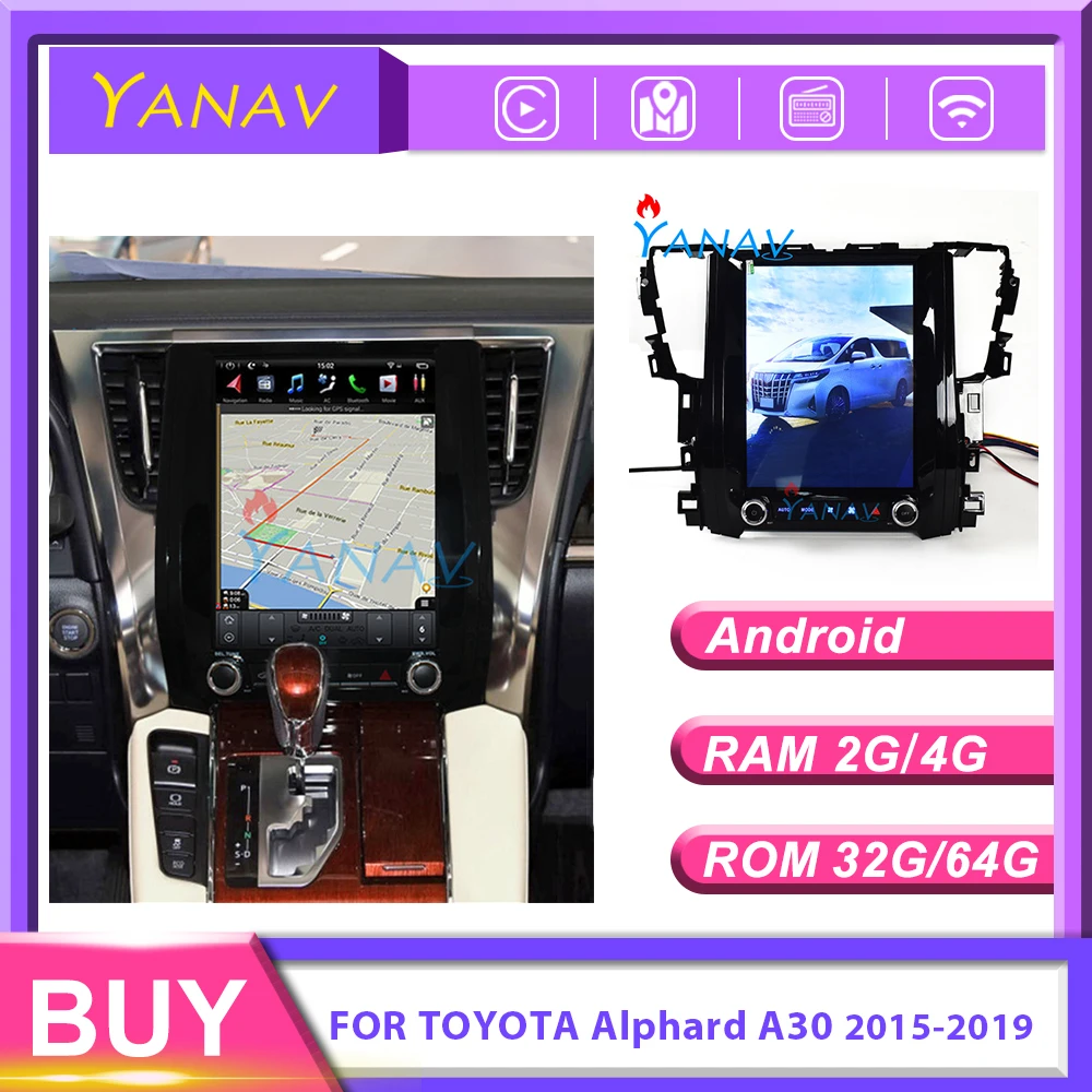 Android вертикальный экран Автомобильный мультимедийный плеер для TOYOTA Alphard A30 2015 2019