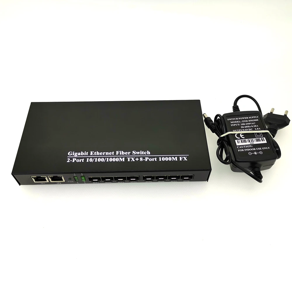 8*1 25G SFP гигабитный Ethernet коммутатор волоконно оптический медиаконвертер и 2 * RJ45