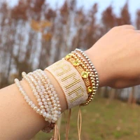 zhongvi moda mama letter bracelet boho pulseras mujer miyuki crystal bracelets jewelry for mother handmade rhinestone armband