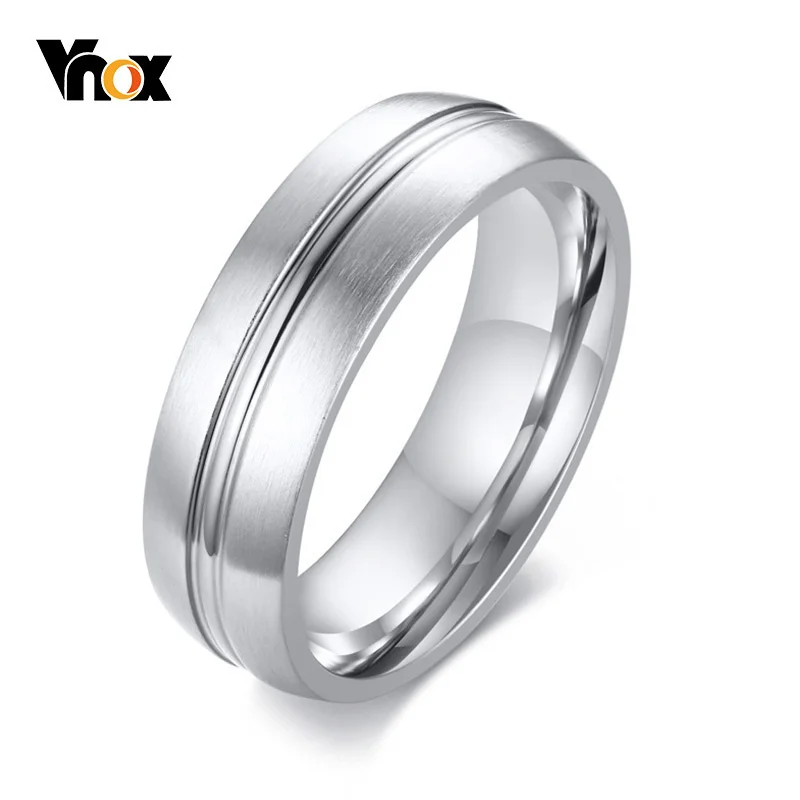 

Vnox Clasic Simple Ring for Men 6mm Stainless Steel Wedding Band Thin Lined Alliance Casual Male Gentlemen Anel Anniversary Gift