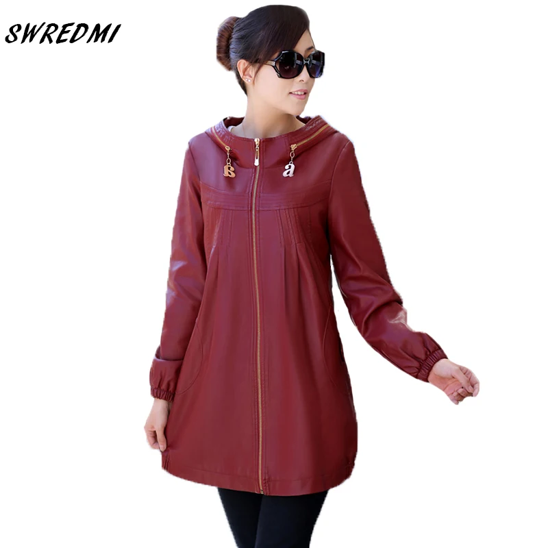 Hot-selling womens leather jacket 2022 ladies XL-XXXXL-6XL leather clothes woman autumn and wither female jacket coat
