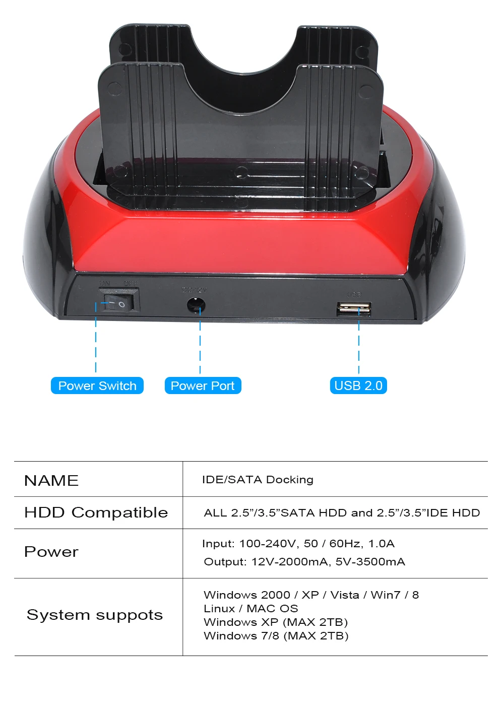 Корпус для жесткого диска DeepFox USB 3 5/Type C на SATA 2 0 дюйма поддержка ТБ | Компьютеры и