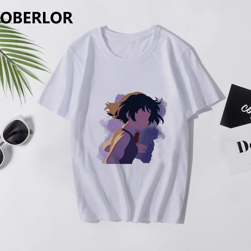 

Round Collar Men Tops T Shirt Your Name Minimalist Taki and Mitsuha Japanese Manga Tshirt Kimi No Na Wa Anime Novelty Camisetas