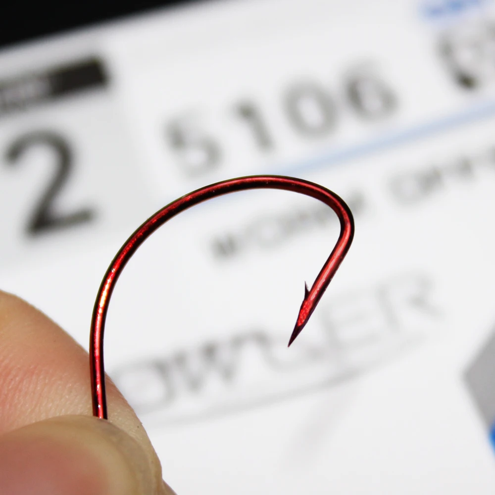 5 шт./партия красные глаза ringed выключатель крючки для Червяков 5/0#-6# для хвоста бас карпа владельца