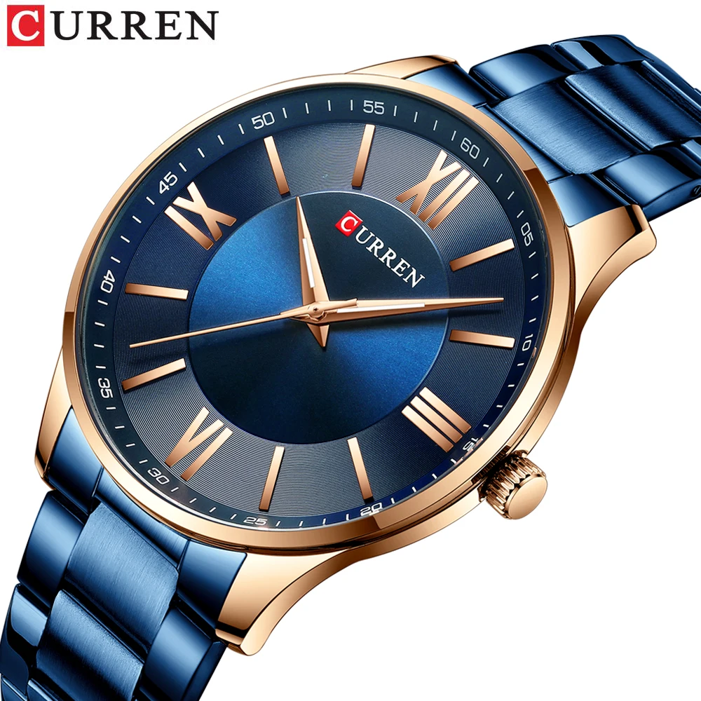 

Часы Curren Мужские наручные, брендовые простые деловые кварцевые модные светящиеся, водонепроницаемые классические, 2021