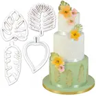 4 шт. форма для торта в форме листа, товары для рукоделия, пластиковые украшения, печенье, резак для печенья, тропическая зеркальная форма для торта, форма для выпечки