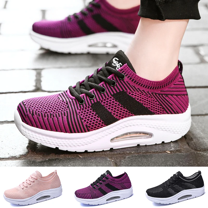 Прогулочная обувь женские кроссовки с подушками Спортивная дышащая удобная