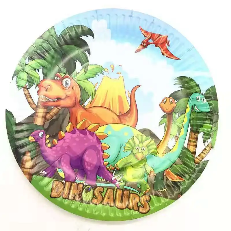Столовая посуда с динозавром для вечеривечерние искусственная скатерть баннер
