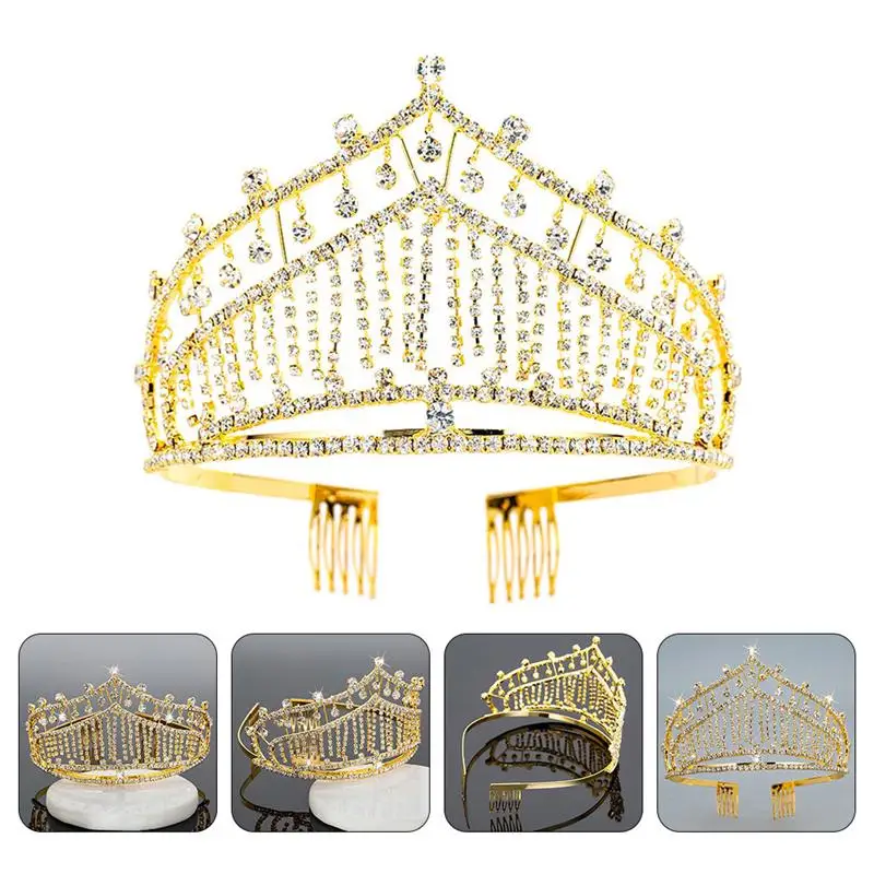 

1Pc Crown Bridesmaid Party Wedding Rhinestones Headband Hair Accessory Crystal Headdress