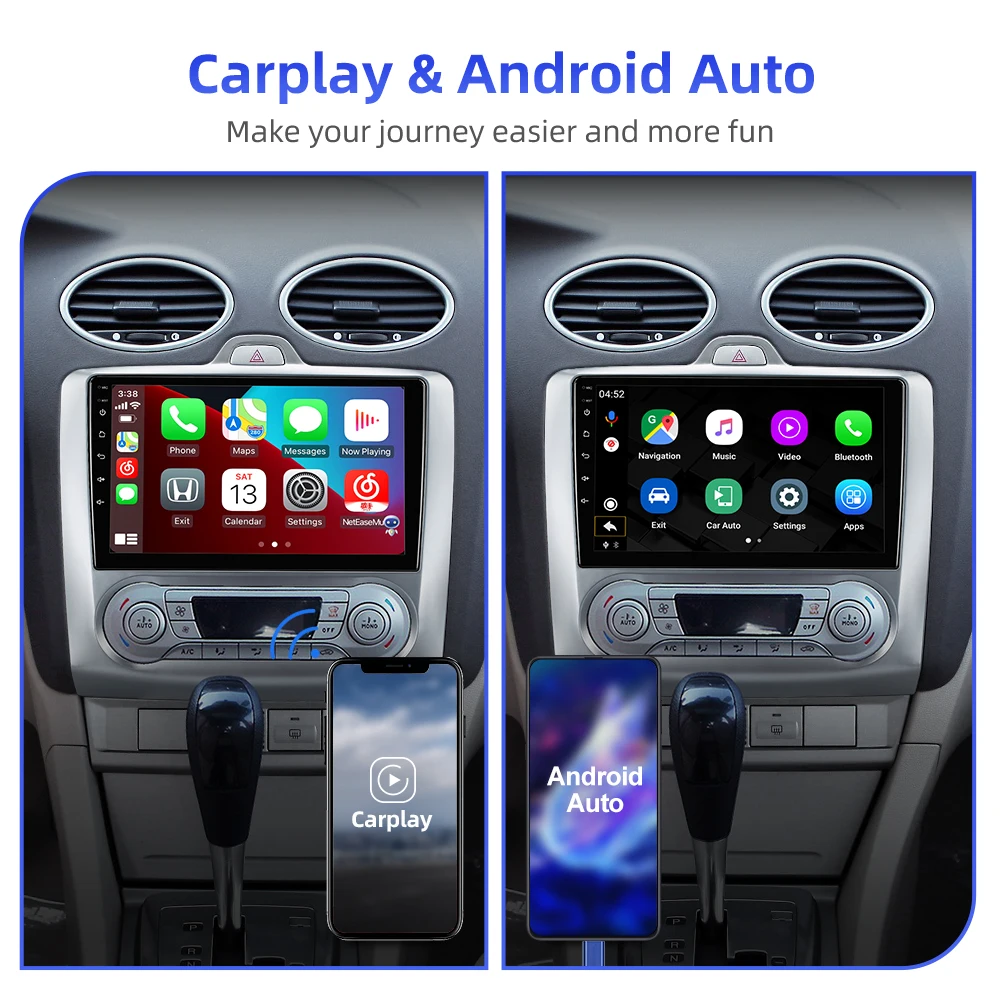 Автомагнитола ISUDAR T68 Android 10 для Ford Focus 2 Mk 2004-2011 GPS-навигация мультимедиа 8 ядер ОЗУ 4