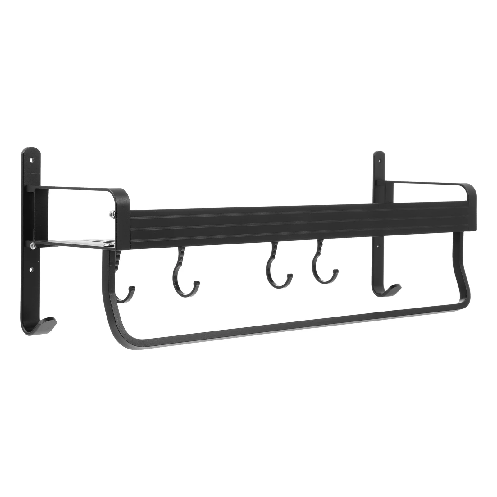 

1 Set of Space Aluminium Nail-free Hanger Bathroom Wall-mounted Hanging Hook
